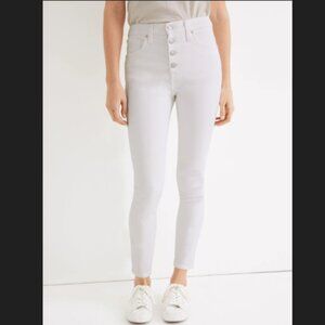 NWT Madewell 10" High-Rise Skinny Crop Jeans in Pure White Size 24